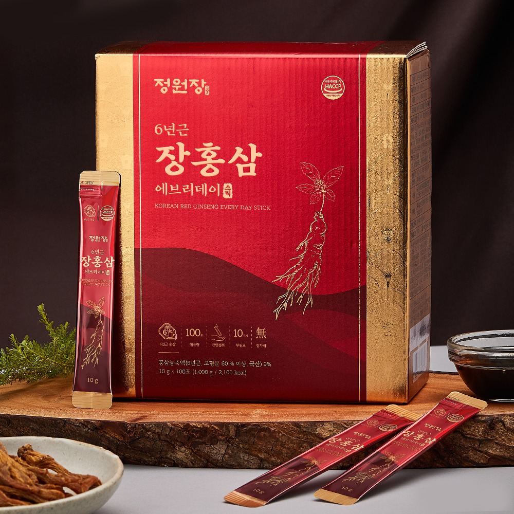 장홍삼 에브리데이 6년근 홍삼스틱, 국내산, 대용량, 100포, 3박스