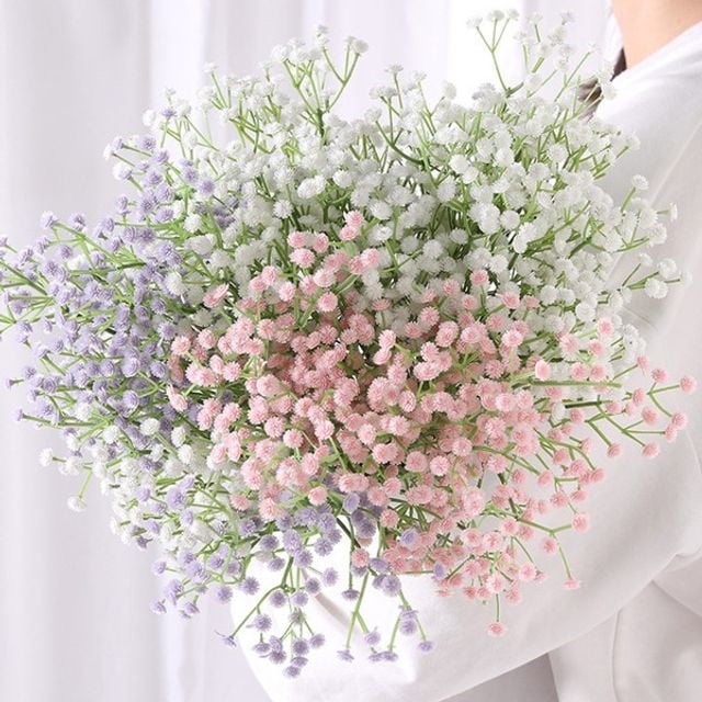 안개꽃 조화 장식 꽃다발, 라이트핑크, 1개