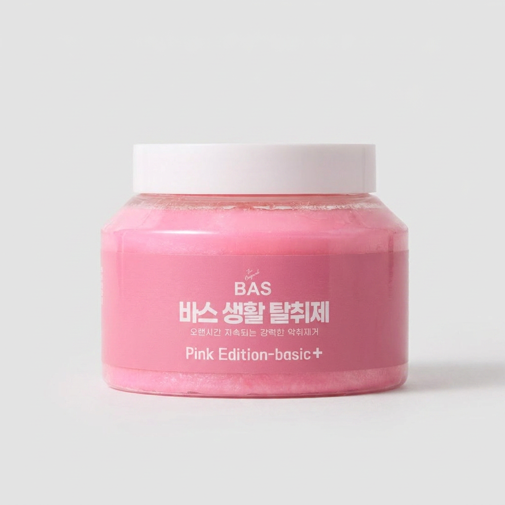 BAS 바스 특대형 고체 탈취제, 핑크, 350g, 1개