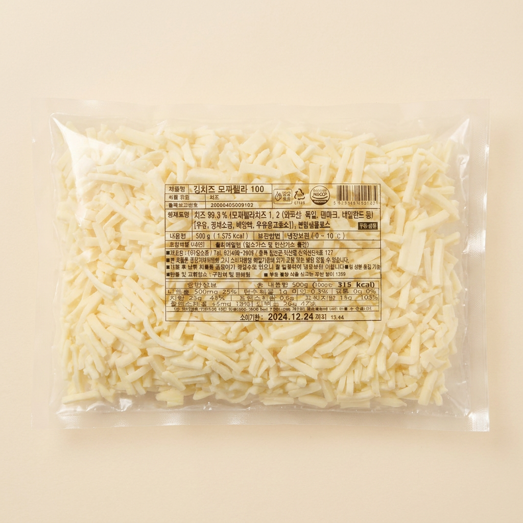 치즈컨테이너 자연치즈 100 모짜렐라 슈레드, 1kg, 1개