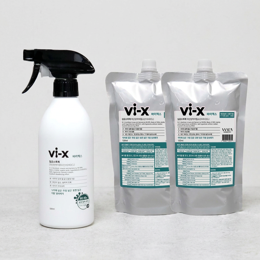 바이엑스 살균소독제, 미산성 차아염소산수, 500ml 스프레이 1개 + 500ml 리필 2개, 3개