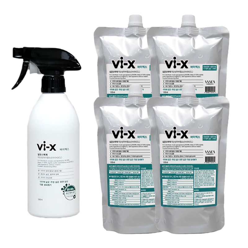 바이엑스 미산성 차아염소산수 살균소독제, 500ml, 5개