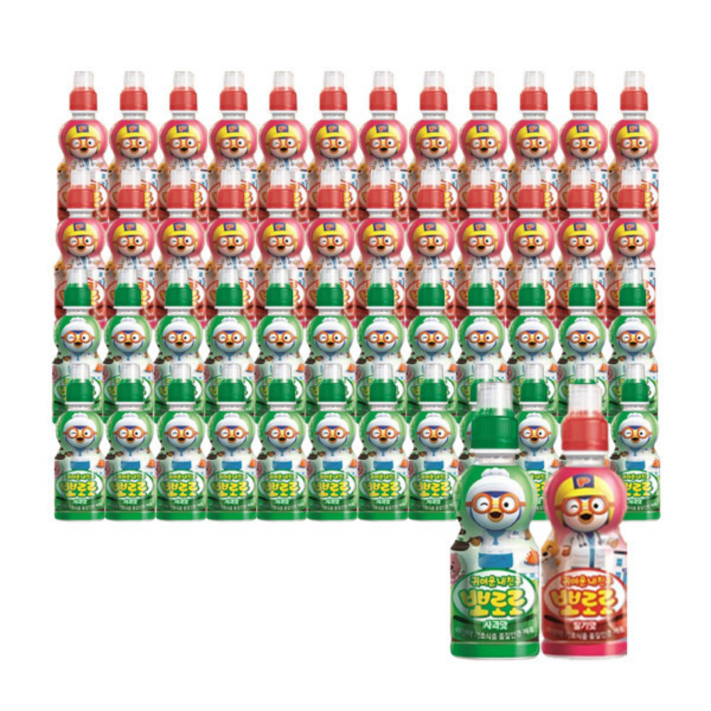 팔도 귀여운내친구 뽀로로, 사과맛 235ml 24개 + 딸기맛 235ml 24개