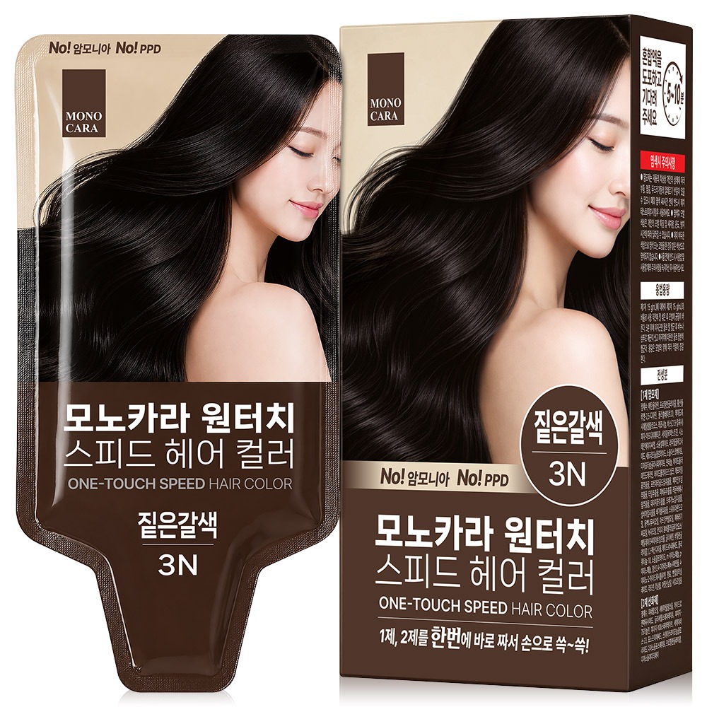 C2Y 모노카라 원터치 염색약, 짙은갈색, 30g, 5개