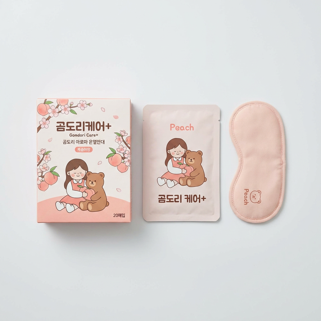 복숭아향 아로마 온열 안대, 20개, 1박스