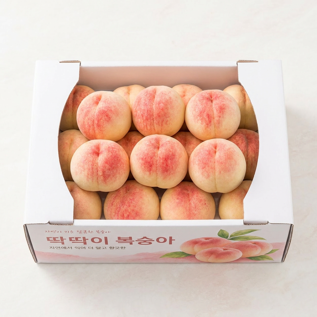 경북 백도 딱딱이 복숭아, 특품, 대과, 2kg, 1박스
