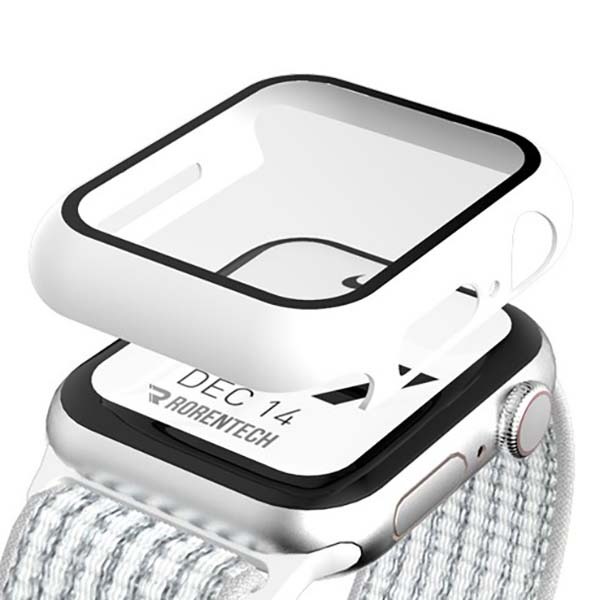 로랜텍 애플워치 케이스 하이브리드 강화유리 풀커버, 46mm, 화이트, 1개