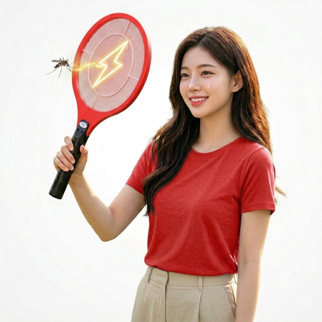 USB 충전식 전자모기채, 블루, 1개