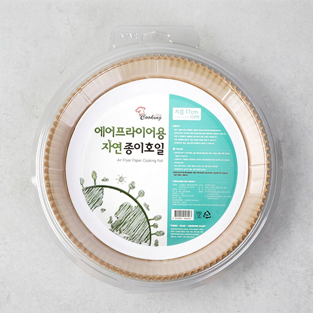 에어프라이어 종이호일, 17cm, 100매입, 1개