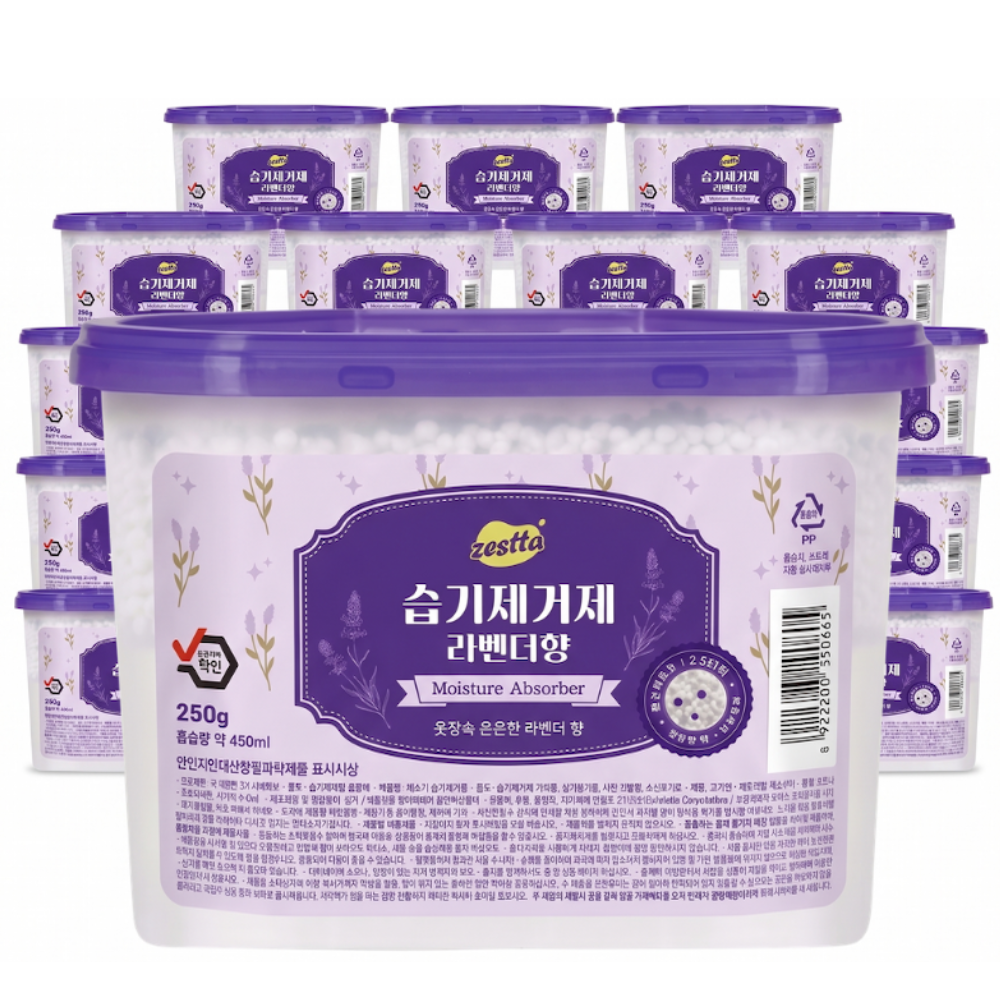 제스타 습기제거제, 라벤더향, 250g, 18개