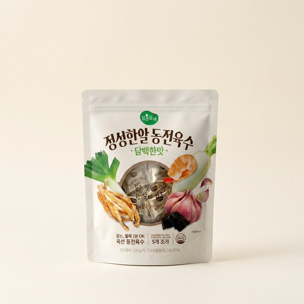 맑은물에 정성한알 동전육수 담백한맛, 4g, 80개
