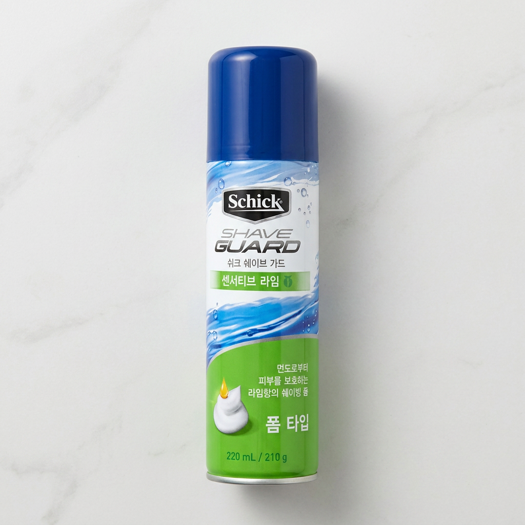 쉬크 쉐이브가드 센서티브 라임폼, 220ml, 4개