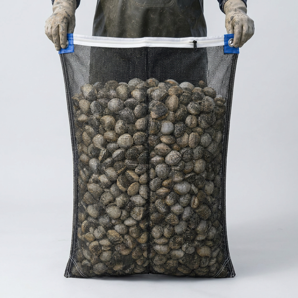 농수산물 지퍼 해루질망 마늘망 고추망 채집망, 블랙, 55cm x 75cm
