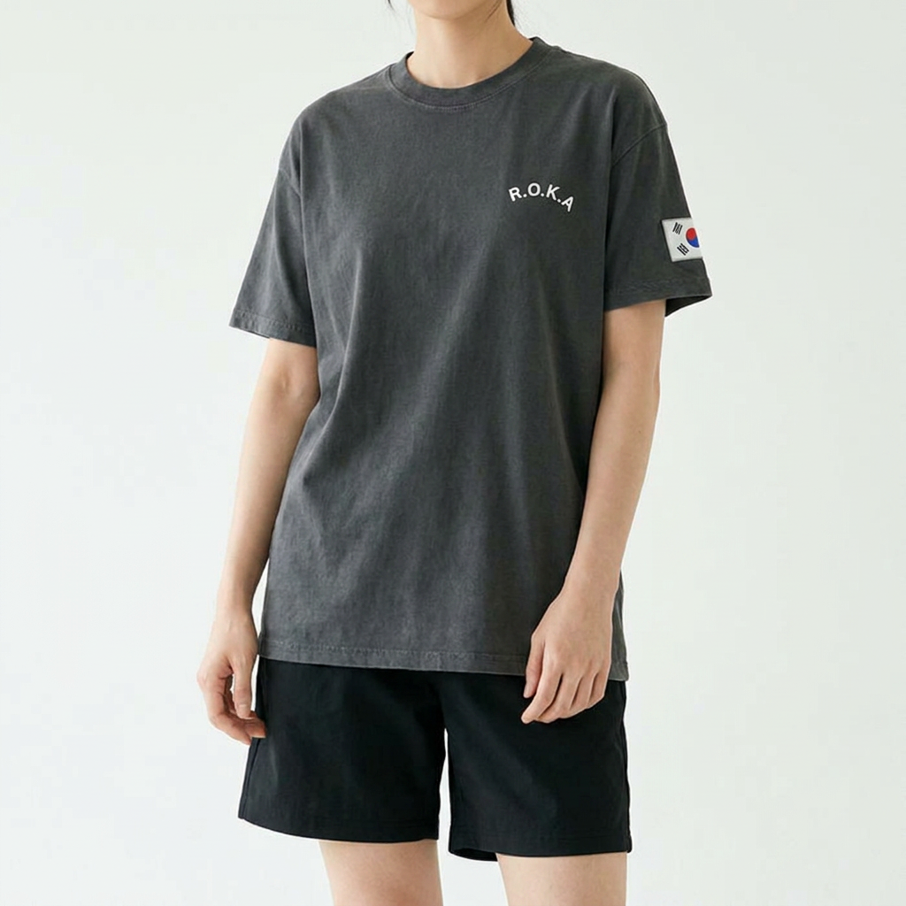 로카 남녀공용 에어쿨 데일리 티셔츠 & 반바지, 그레이+블랙, 100