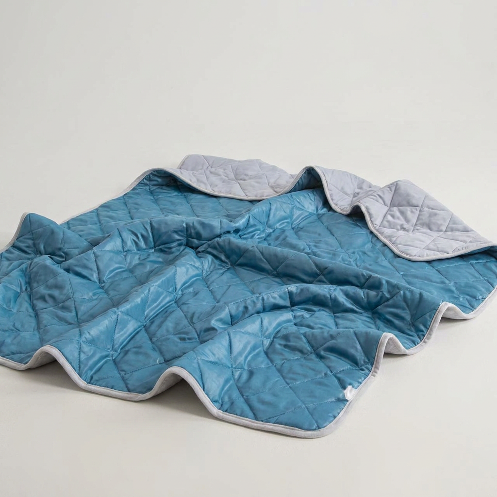 Pina 쿨이불 매트 여름 냉감 아이스 양면 이불, 딥블루, 200x230cm