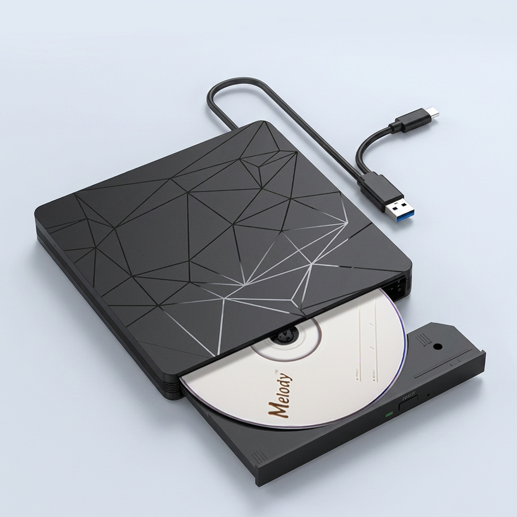 멜로디코리아 USB 3.0 A C타입 외장 ODD CD DVD롬 레코더, ED01, 1개