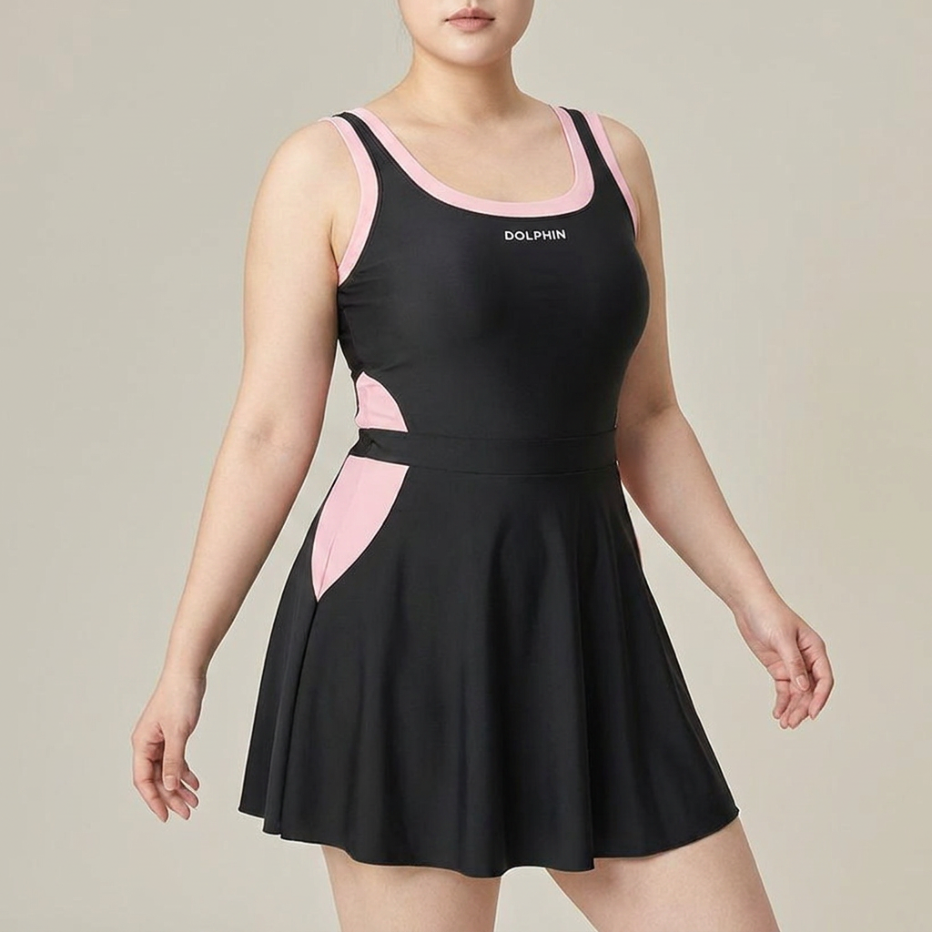 원피스 수영복, 블랙, 2XL