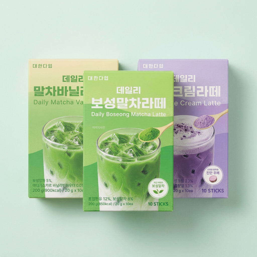 대한다업 데일리 라떼 3종, 보성 말차, 10개입, 1개 + 말차 바닐라, 10개입, 1개 + 우베크림, 10개입, 1개