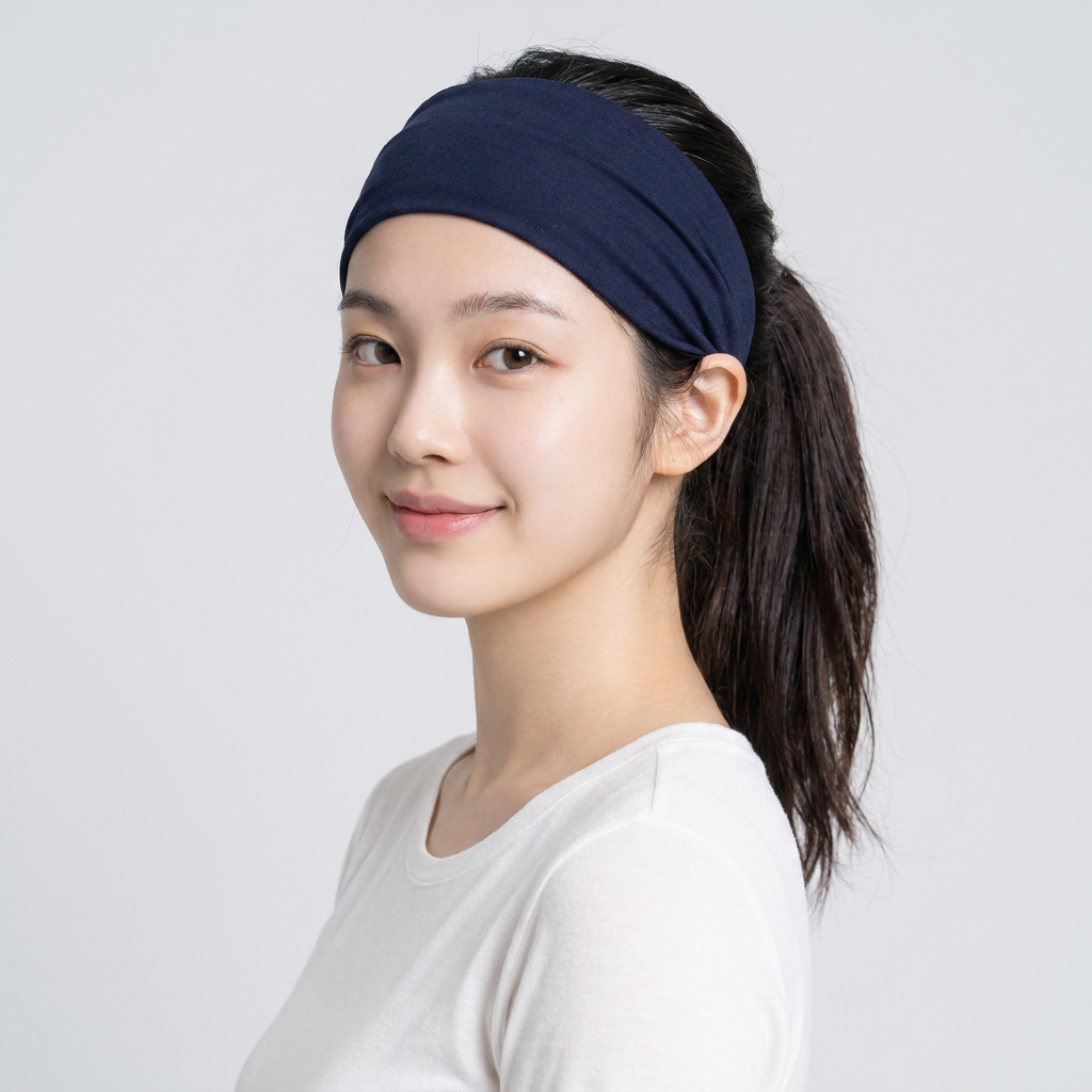 남녀공용 스포츠 쿨 헤어밴드, 네이비, 3개 세트, 1개