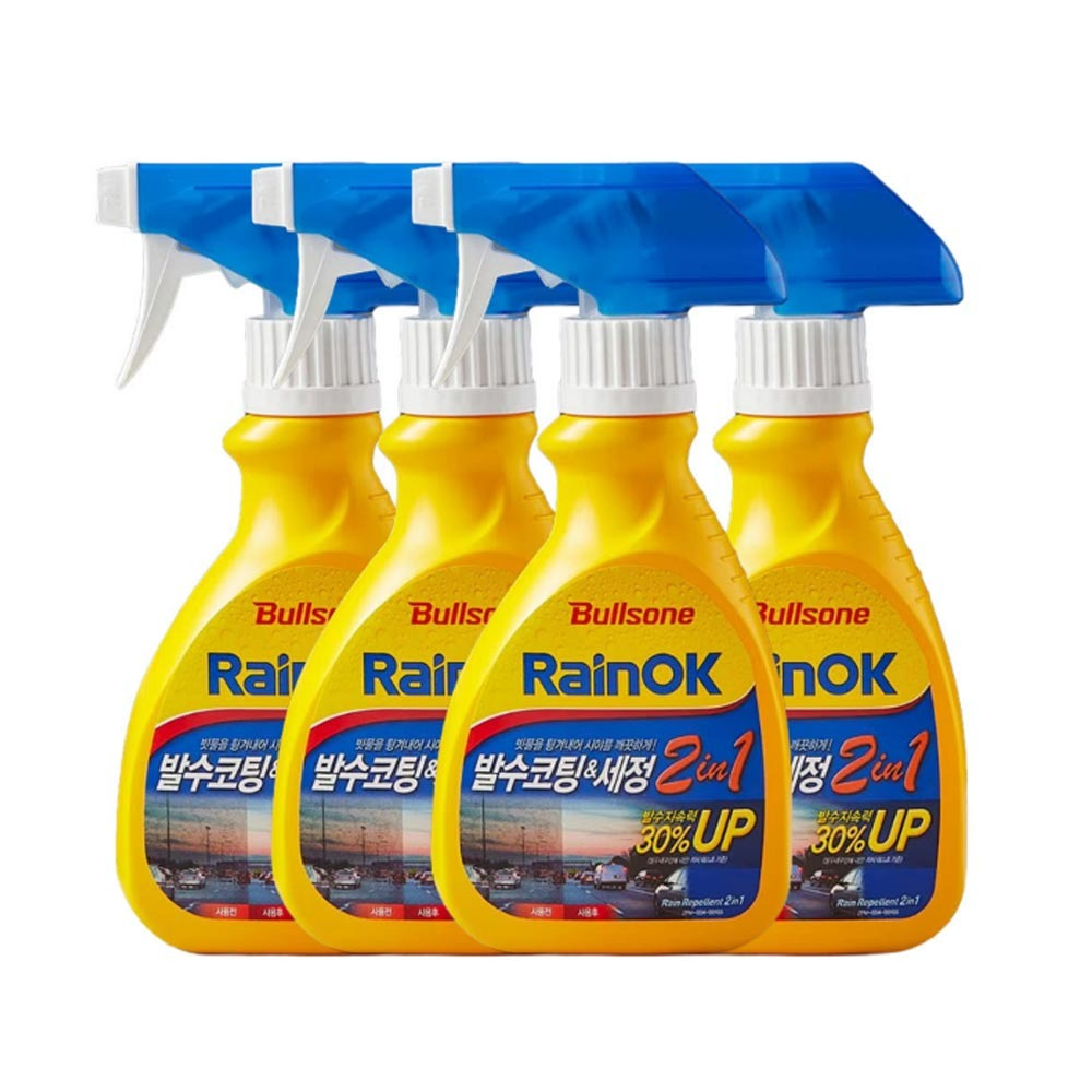 불스원 레인OK 2in1 발수코팅&세정, 300ml, 4개