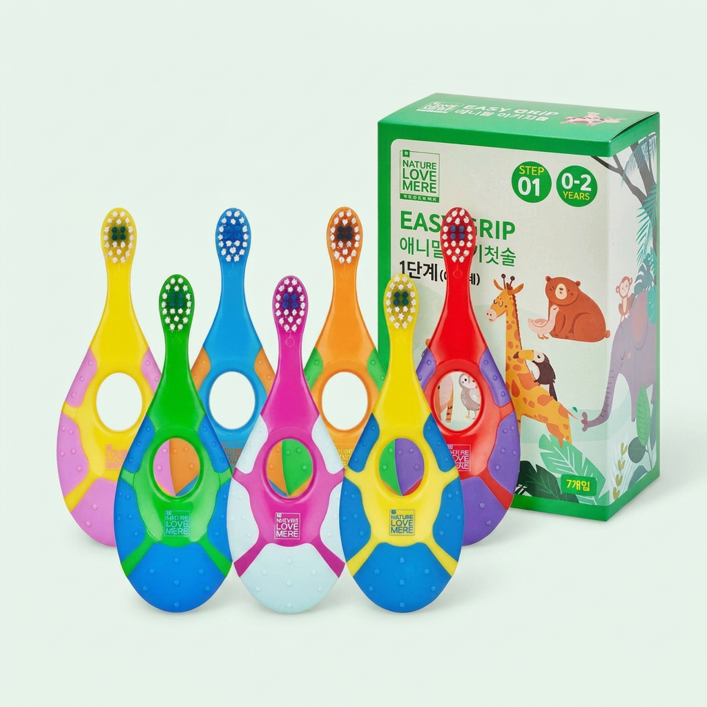 네이쳐러브메레 애니멀 아기칫솔 1단계 세트, 7개입
