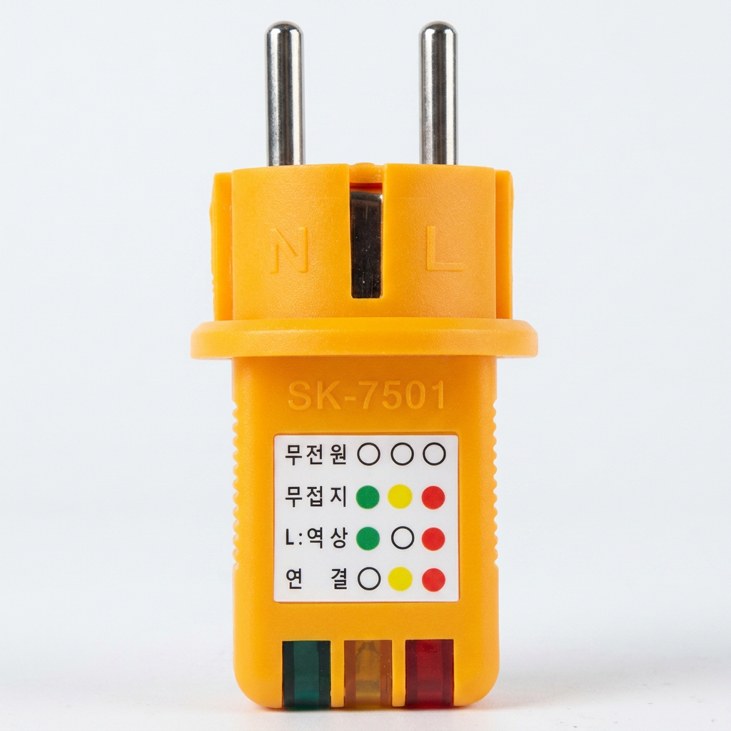 SKM전자 콘센트 접지테스터기, SK-7501, 전원확인, 220V, 1개