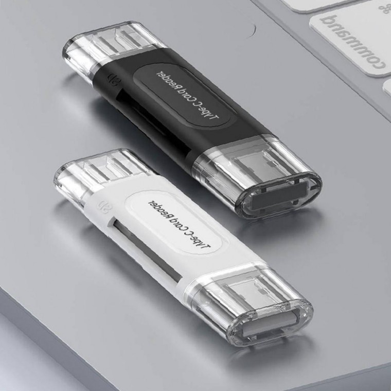 고속 메모리 슬롯 카드리더기, SD/TF 듀얼, USB-C타입, 블랙ONE, 1개