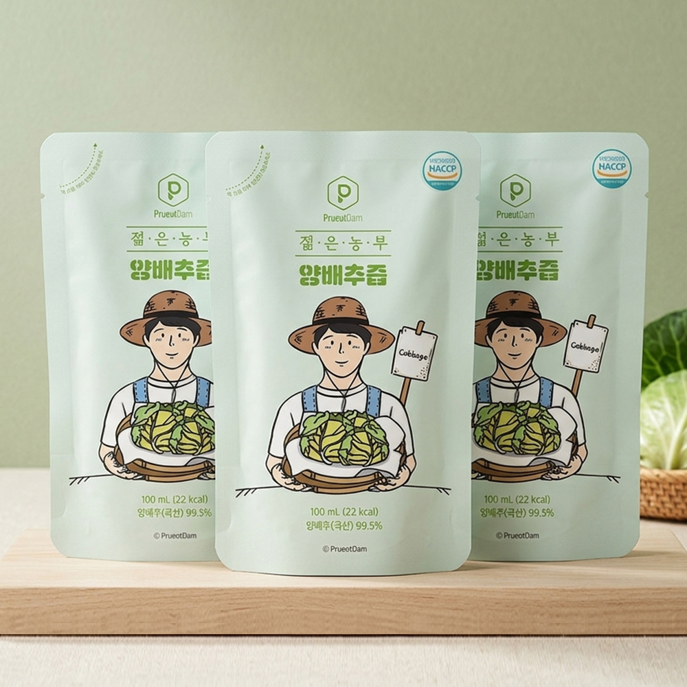푸릇담 젊은농부 양배추즙, 100ml, 100팩