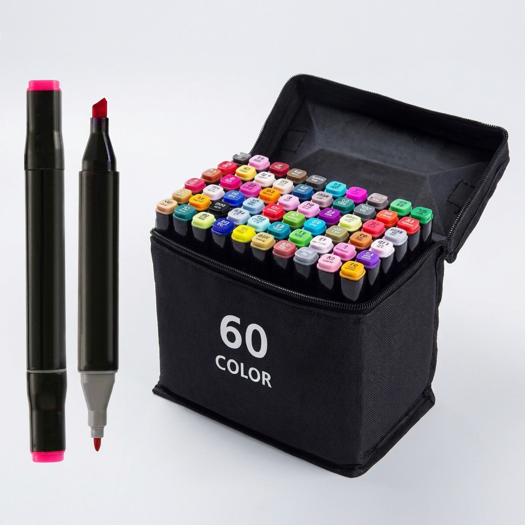 로에드 드로잉 디자인 마카펜 세트, 60색, 1개