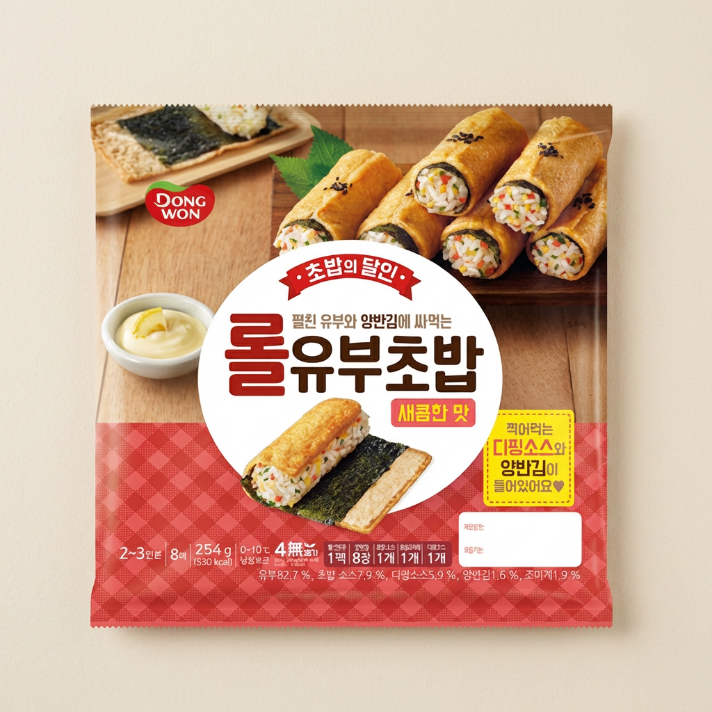 동원 롤유부초밥, 새콤한맛, 254g, 2개