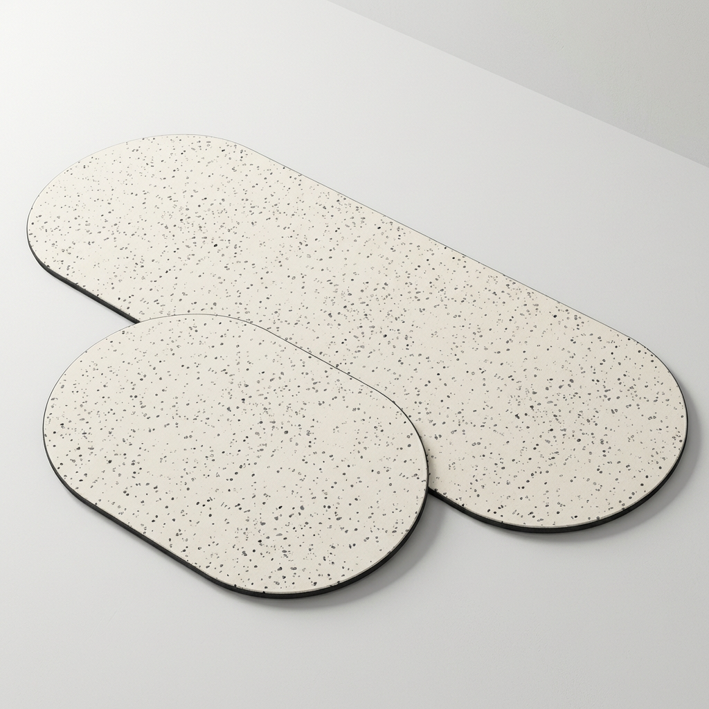 빨아쓰는 규조토 발매트, 블랙, 60x40cm 1개 + 120x40cm 1개, 2개