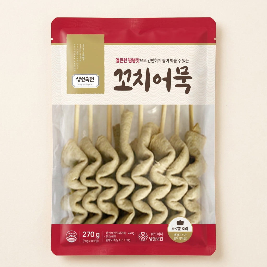 생선숙편 꼬치어묵, 240g, 4개 + 짬뽕 어묵탕 소스, 50g, 4개