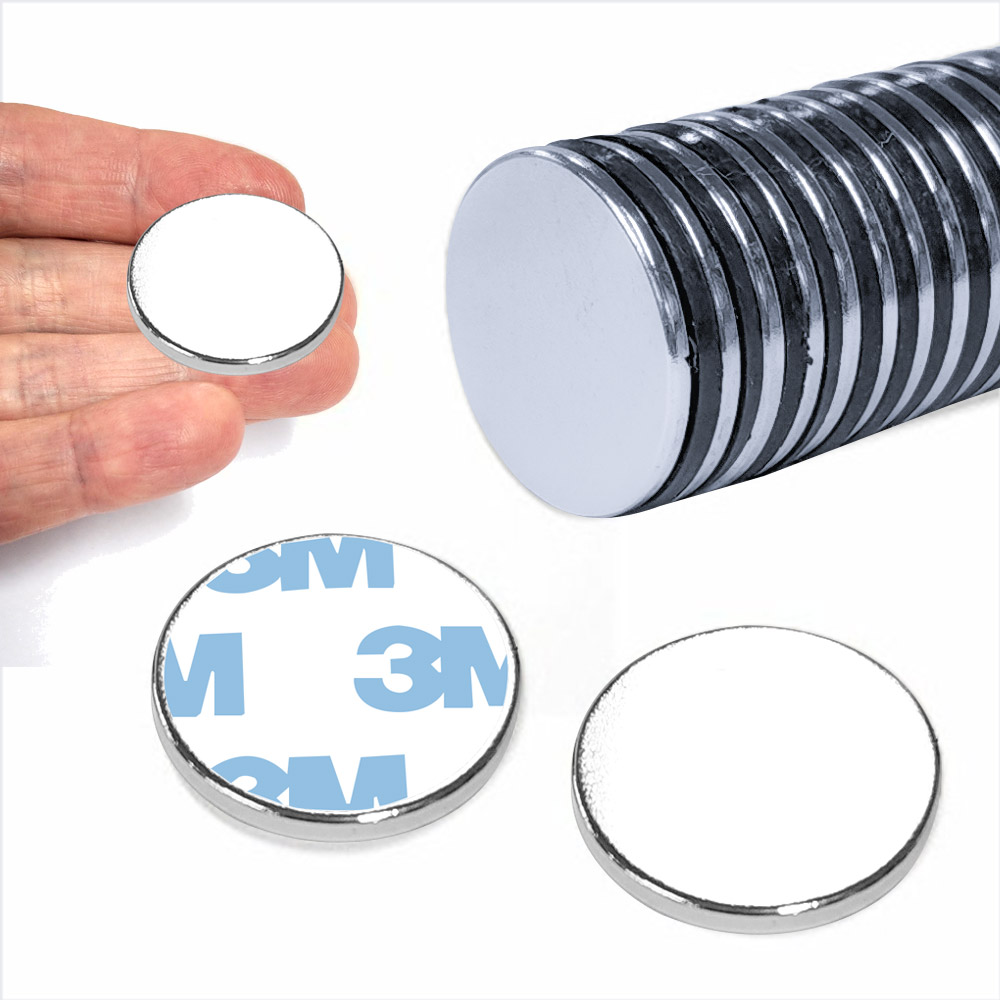 디와이엔텍 초강력 ND 접착식 네오디움 원형자석, 25mm, 2T, 10개입