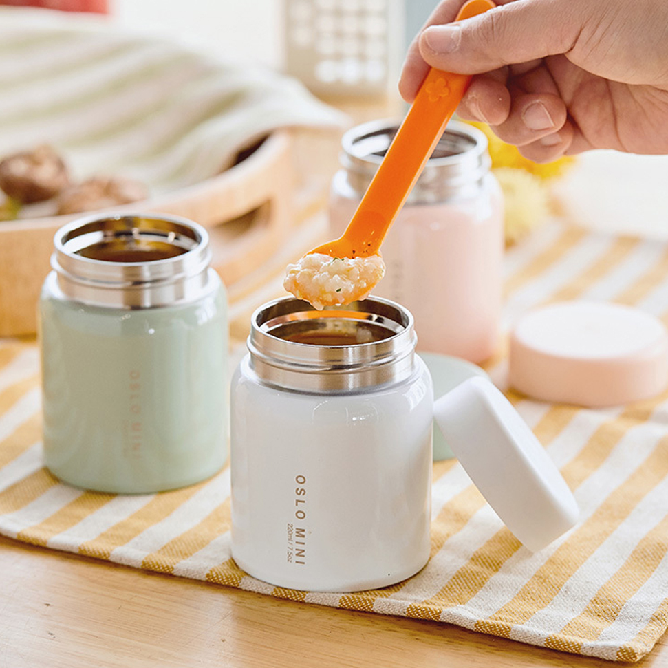 오슬로 미니 푸드자 이유식 죽통, 레드, 220ml, 1개