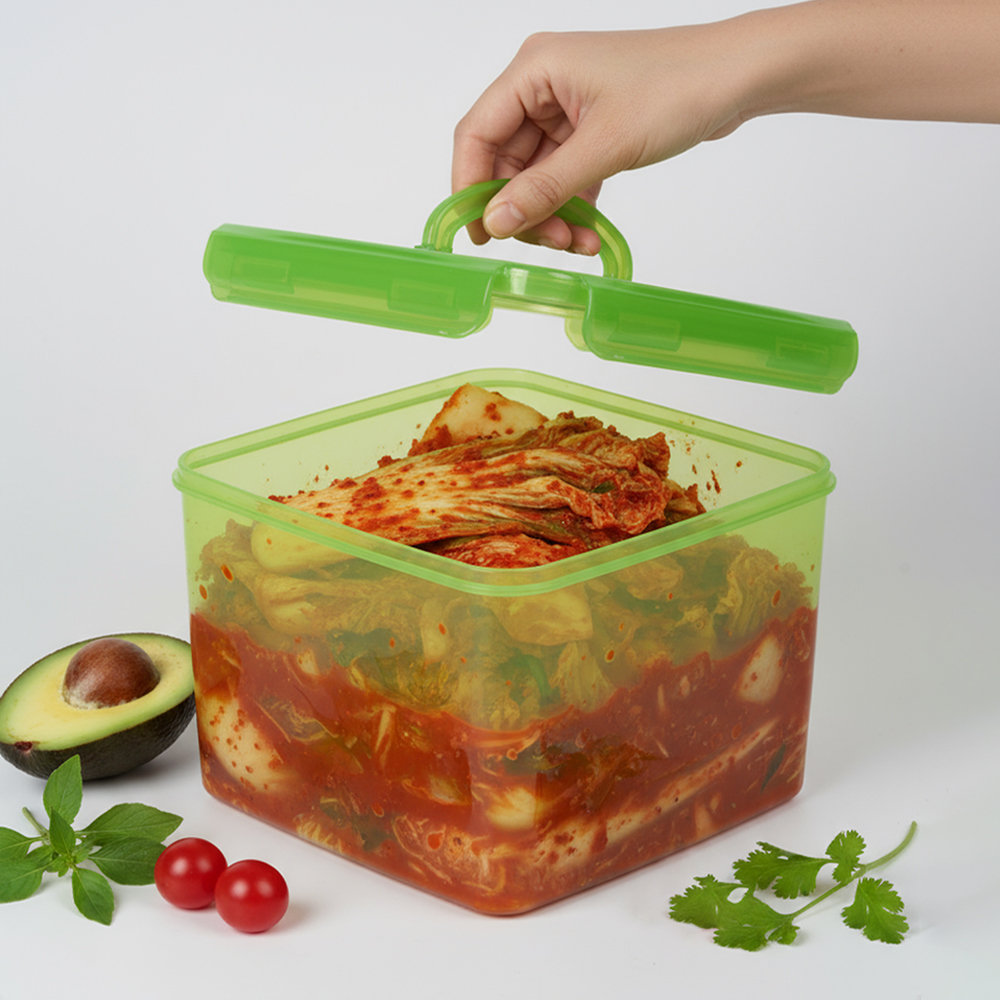 맥스앤맥스 향균 그린 김치통, 2.9L 1개 + 4.5L 1개, 1세트