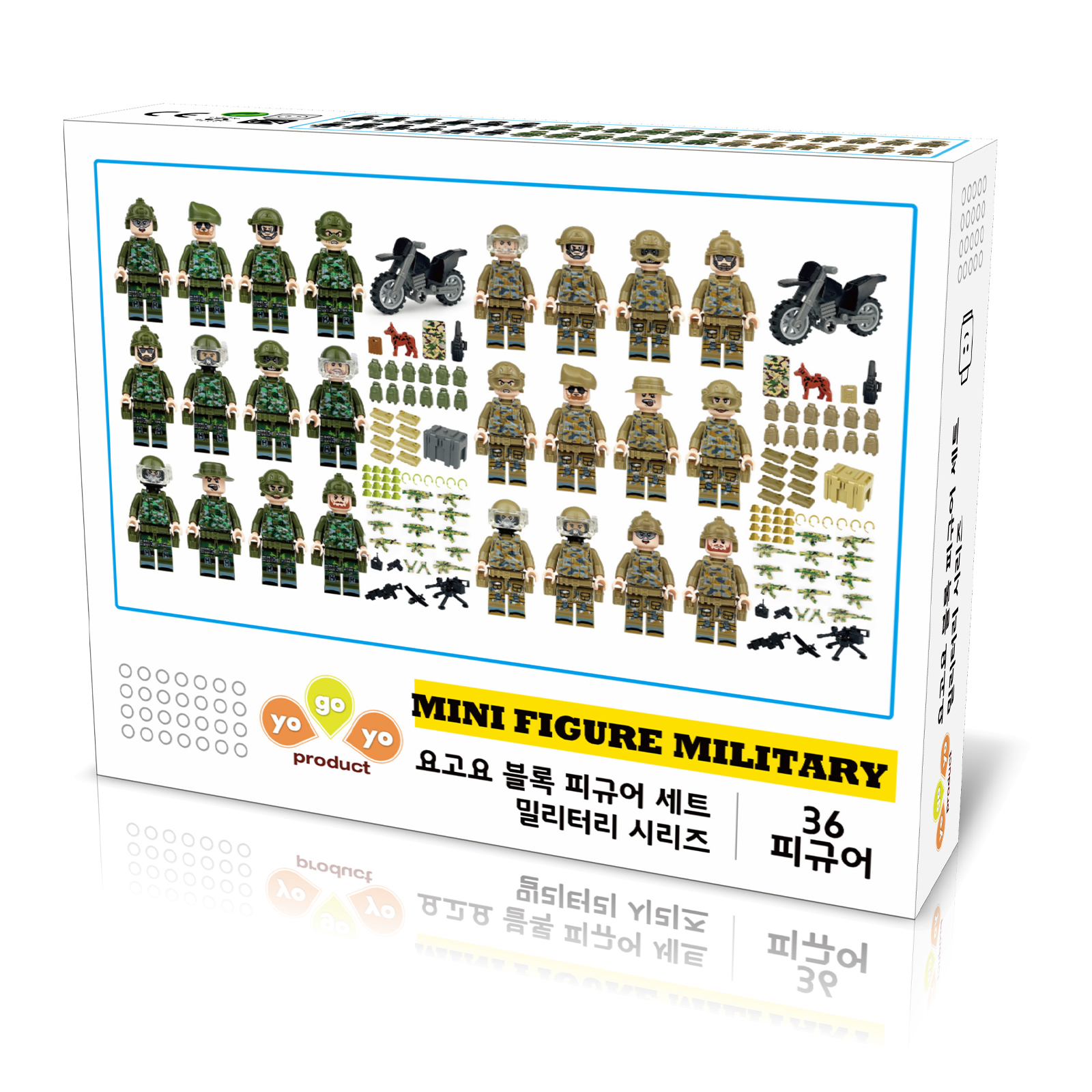 요고요 블록 미니피규어 밀리터리 군인 시리즈, 혼합색상, 1개
