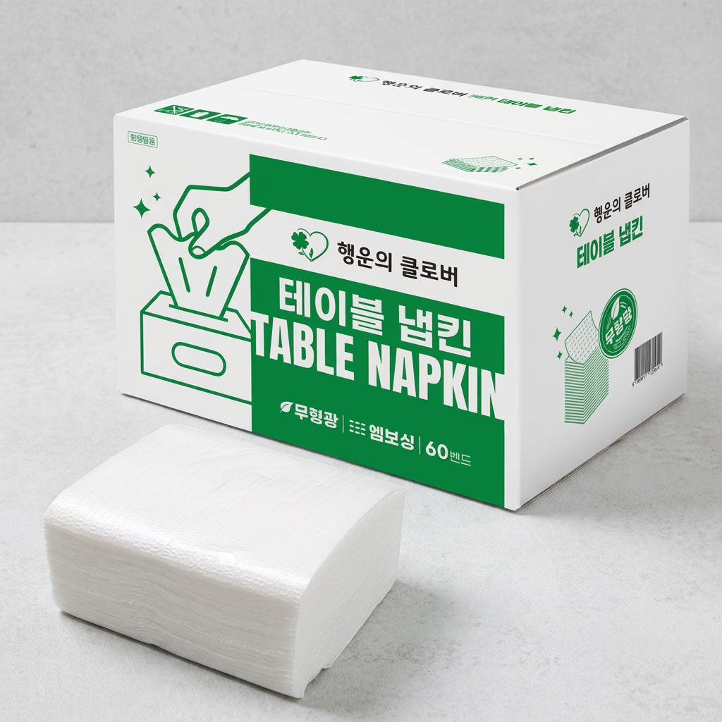 행운의클로버 무형광 테이블 냅킨, 화이트, 4200매, 1박스