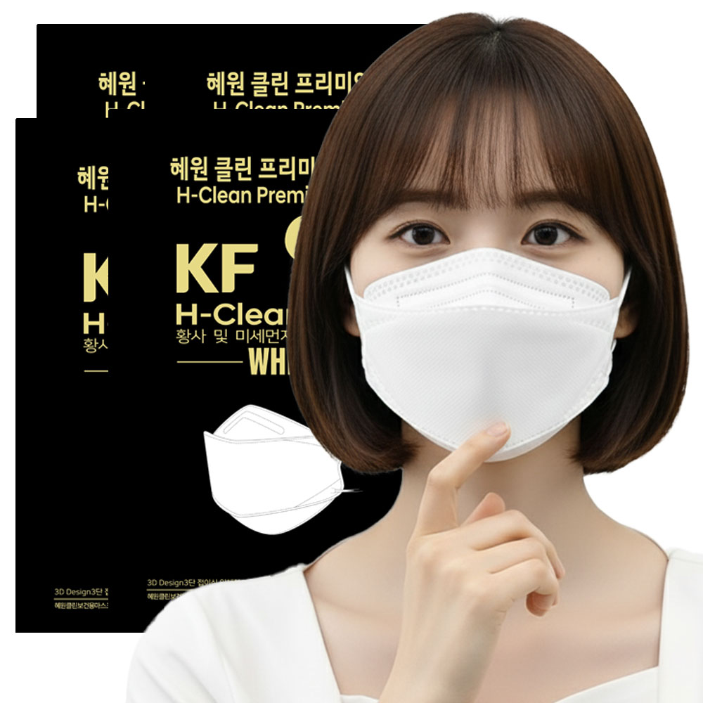 혜원클린 프리미엄 KF94 대형 마스크, 화이트, 100매, 1개