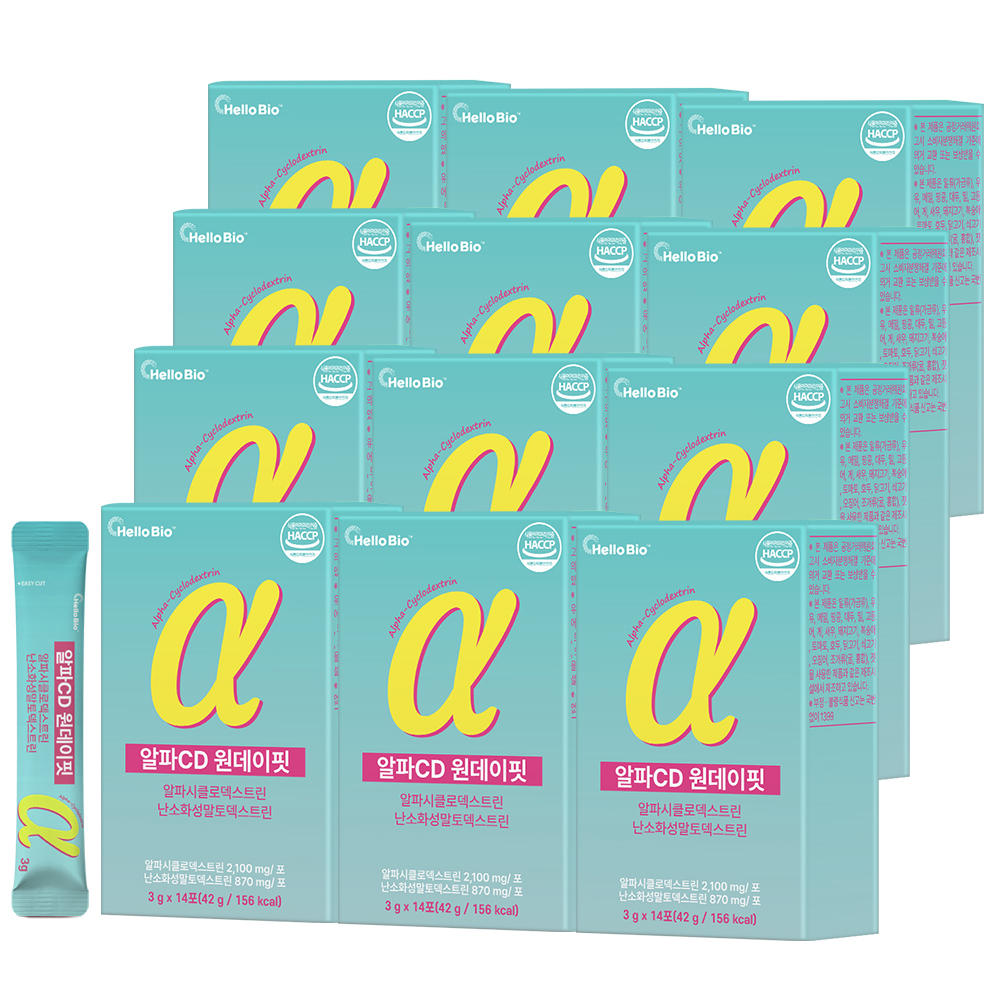 헬로바이오 알파CD 원데이핏 알파시글로덱스트린, 3g, 14포, 12개 가격 비교 주식회사 에이치스 헬로바이오 알파CD 원데이핏 알파시글로덱스트린, 3g, 14포, 12개