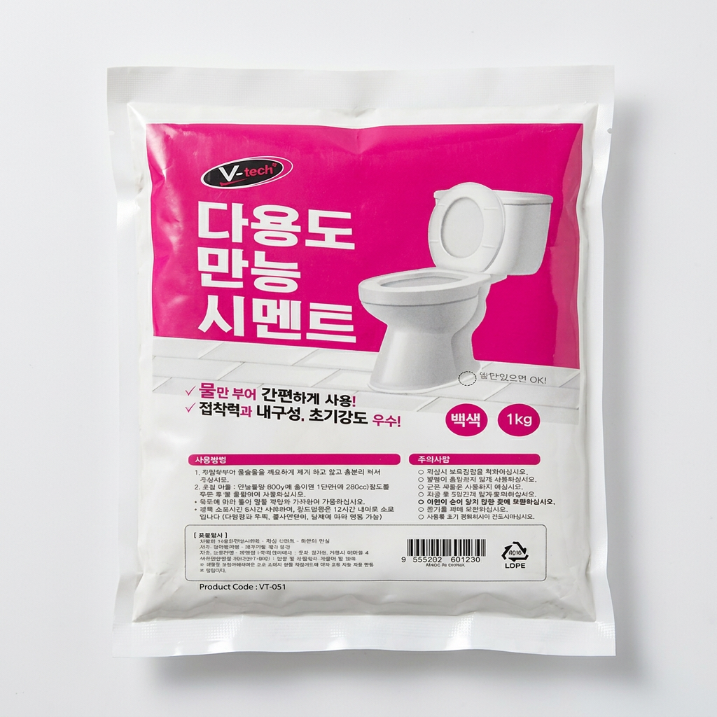브이텍 다용도 만능 시멘트 화장실 보수 VT-051, 1kg, 1개