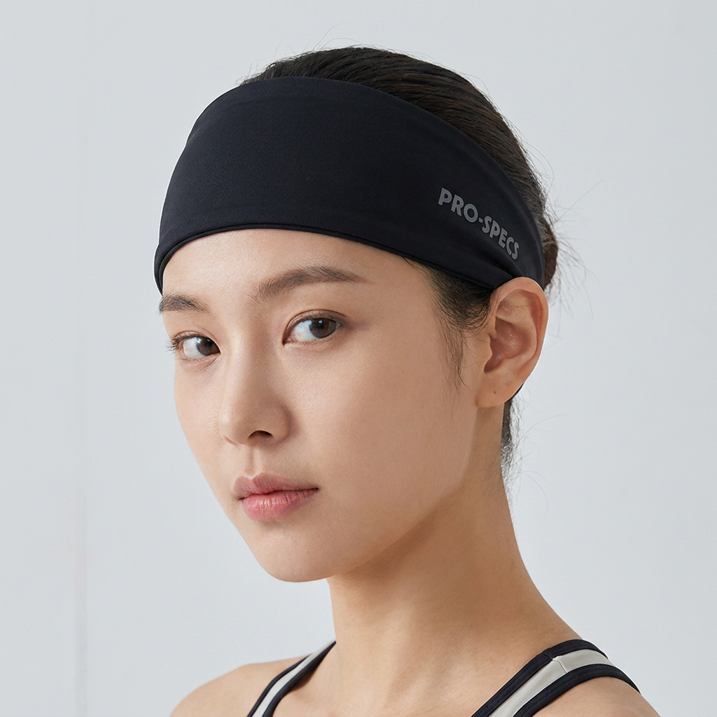 프로-스펙스 쿨 스포츠 헤어 밴드, Black, 11cm, 1개