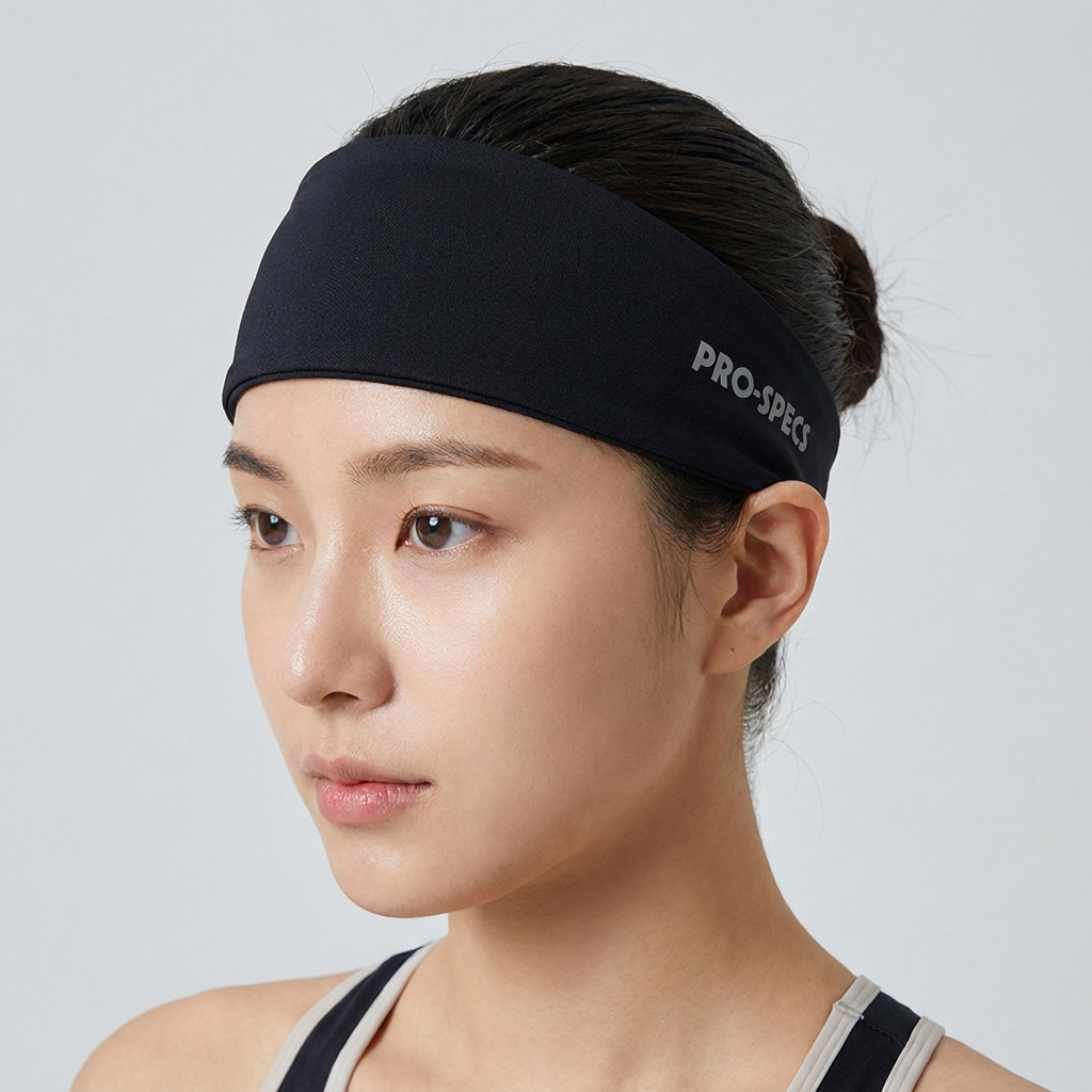 프로-스펙스 쿨 스포츠 헤어밴드, 블랙, 7.5cm, 1개