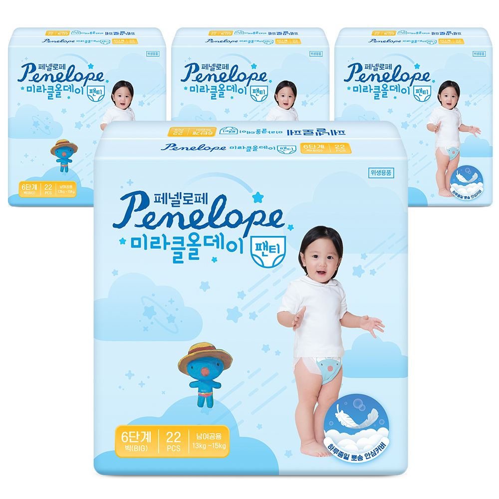 주식회사 아이씨프로젝트 페넬로페 뉴 미라클 올데이 팬티 기저귀, 빅형 , 4팩