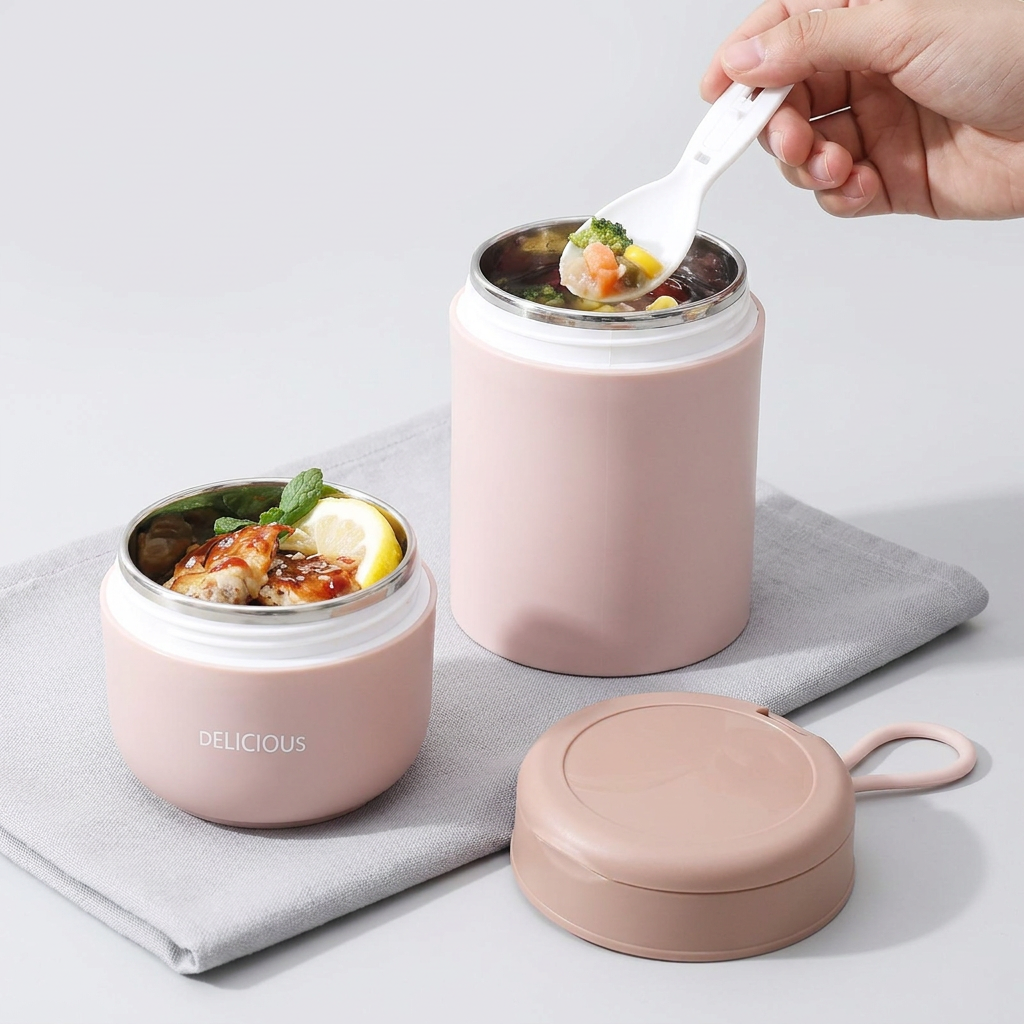 코스트몰 보온죽통, 핑크, 300ml, 1개