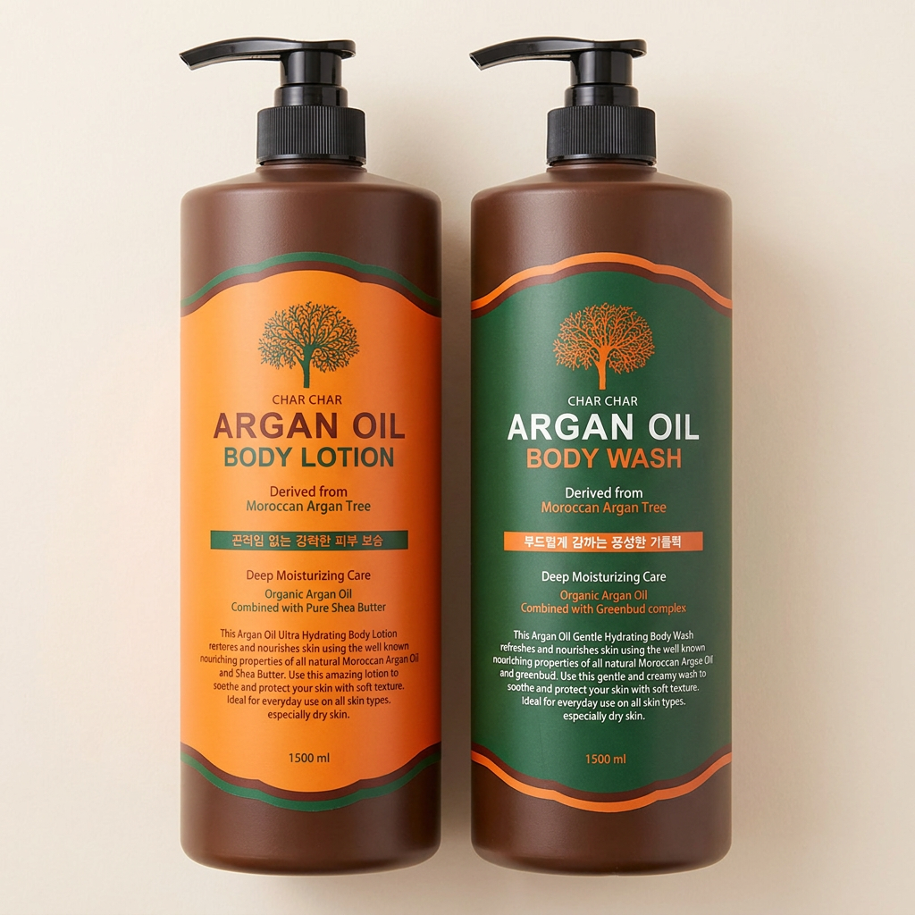샤샤 아르간 오일 바디워시 & 바디로션, 1500ml + 1500ml, 1개