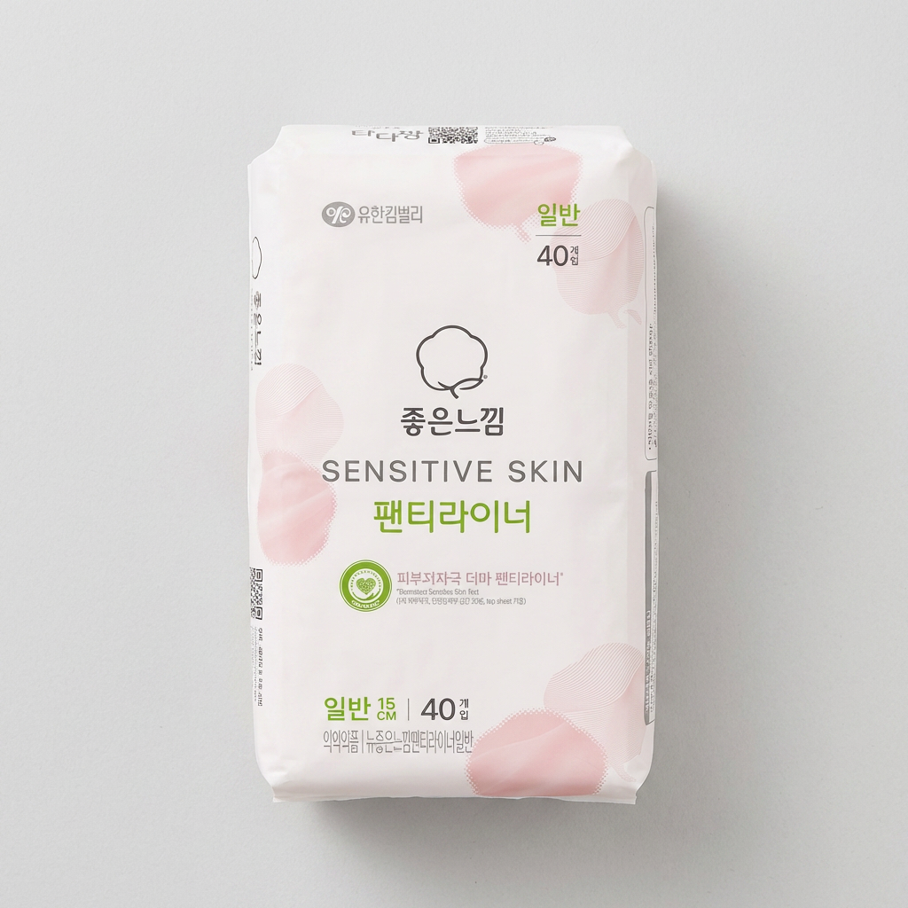 좋은느낌 센서티브 스킨 팬티라이너, 일반, 40개입, 3팩