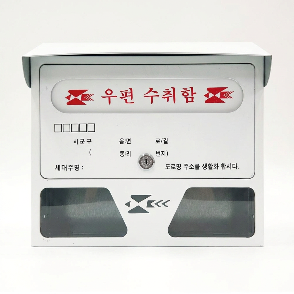 철제 벽걸이 우편함, 화이트