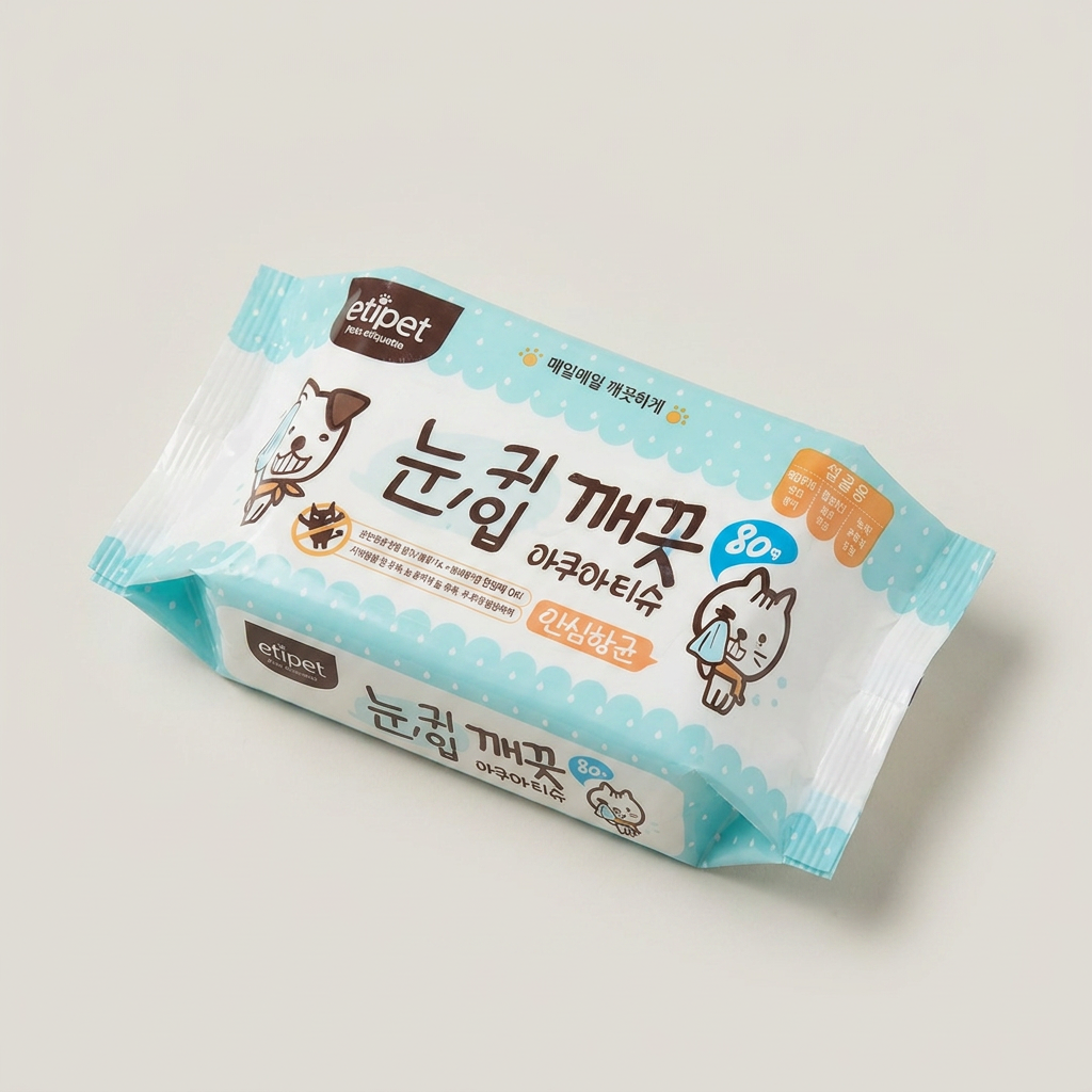 에티펫 반려동물용 눈귀입 깨끗 아쿠아티슈, 80매, 3개