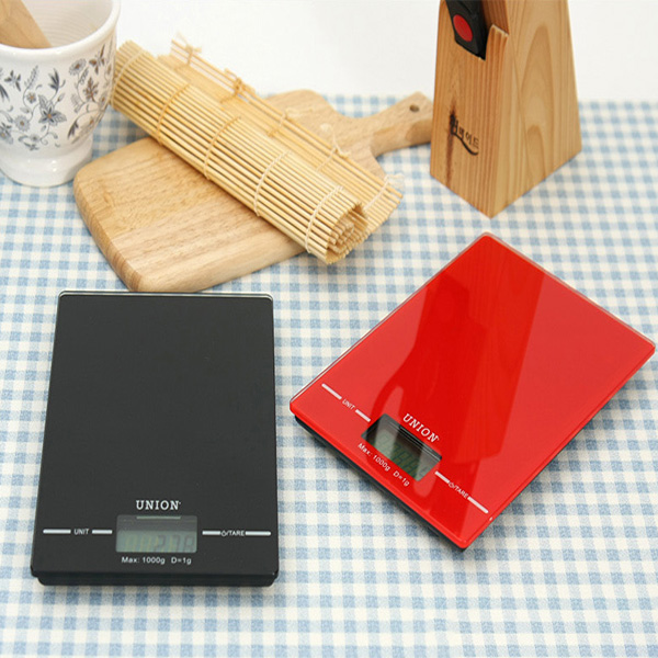 유니언 디지털 주방저울 타이머, KE-S, 레드, 1kg, 1개