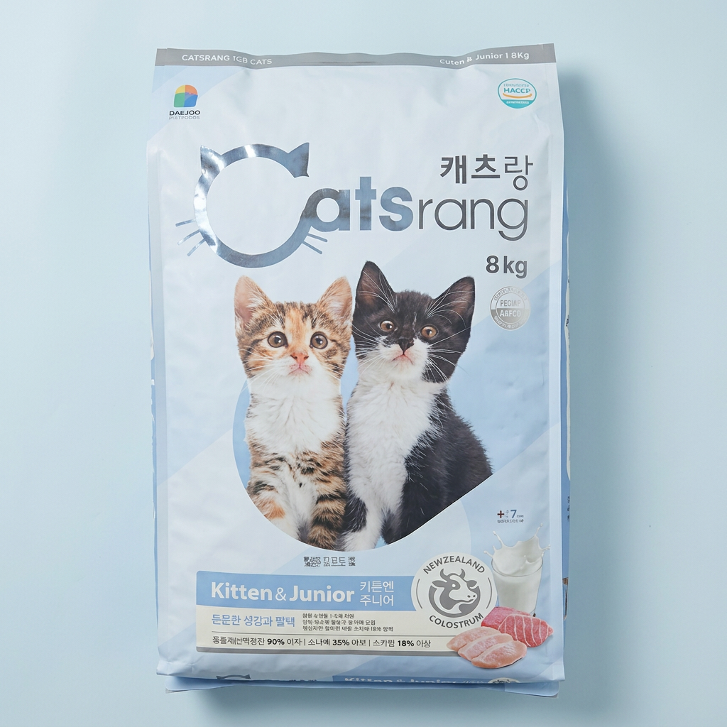 캐츠랑 키튼앤주니어 성장기 고양이 고에너지 사료, 닭, 8kg, 1개